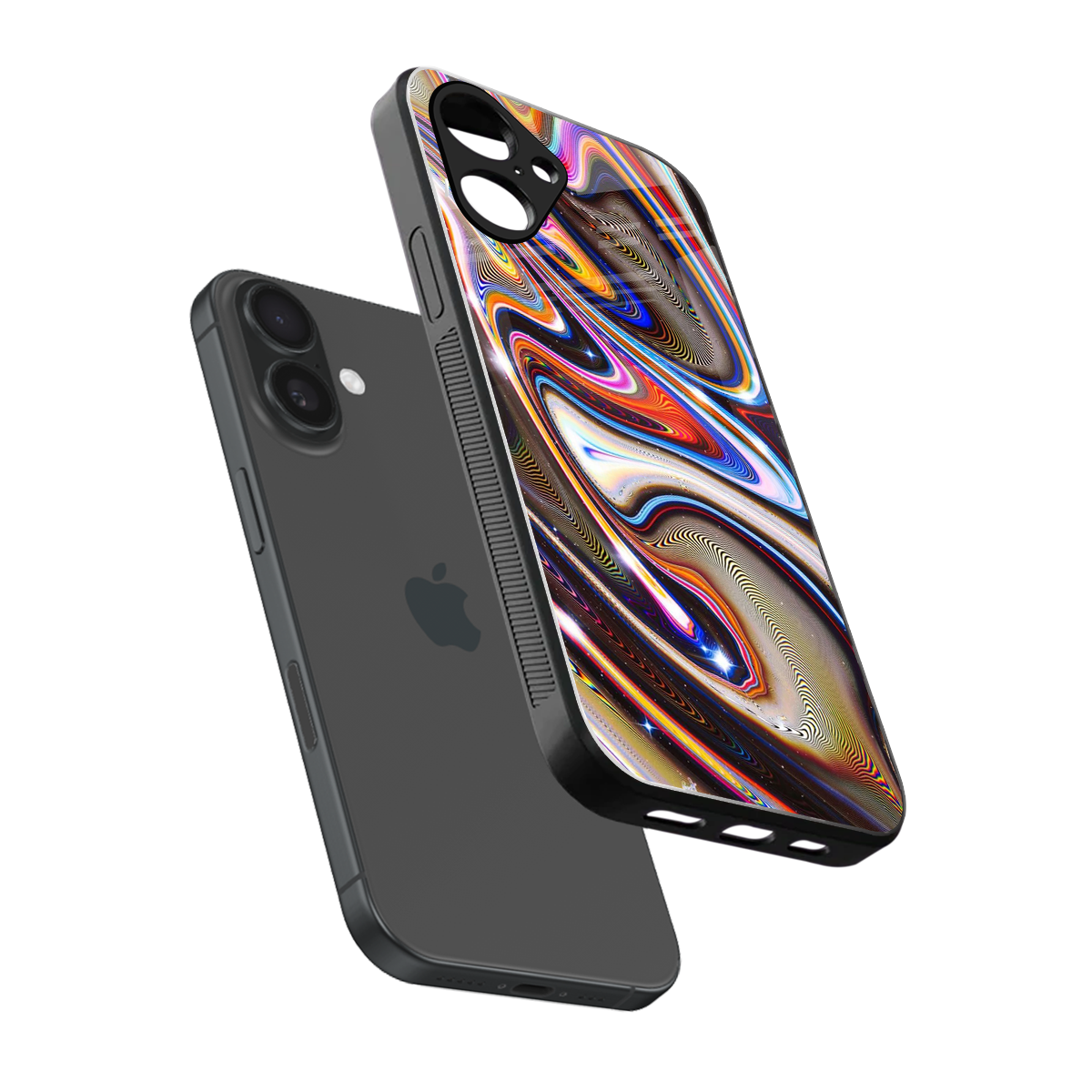 Psychedelic Marble Phone Case for Iphone 16 | Glass Case