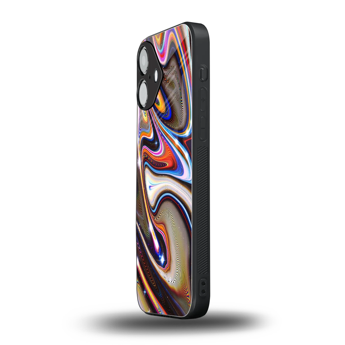 Psychedelic Marble iPhone 16 mobile cover | shockproof glass phone case