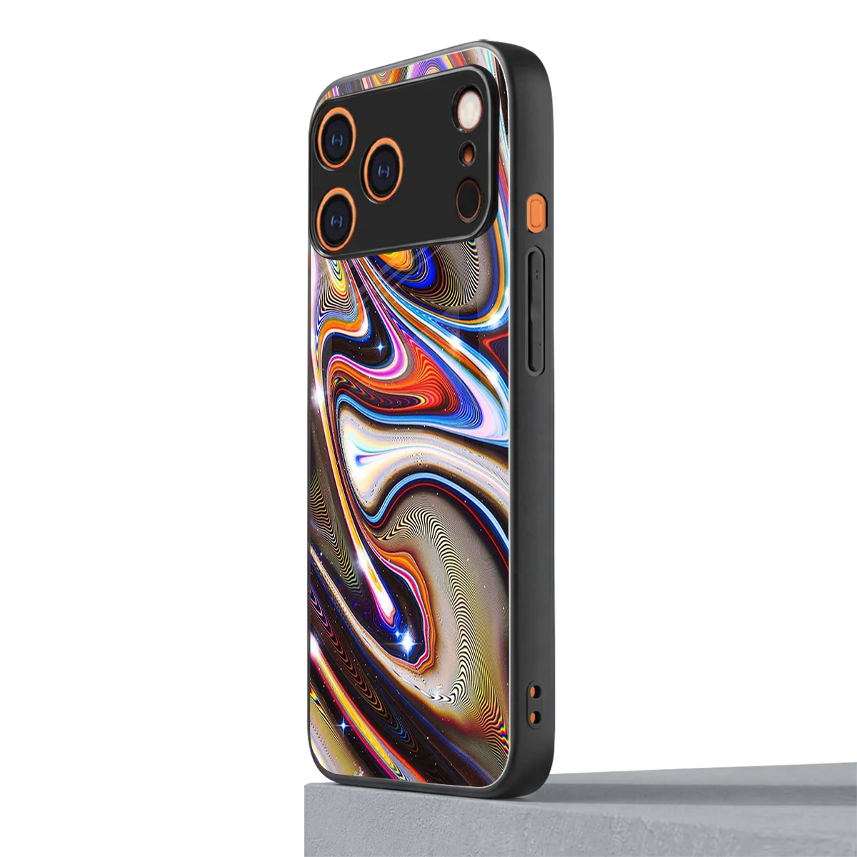 Psychedelic Marble iphone 17 pro mobile cover | shockproof glass phone case