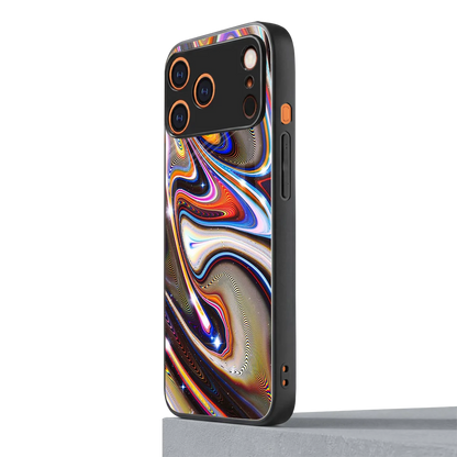 Psychedelic Marble iphone 17 pro mobile cover | shockproof glass phone case