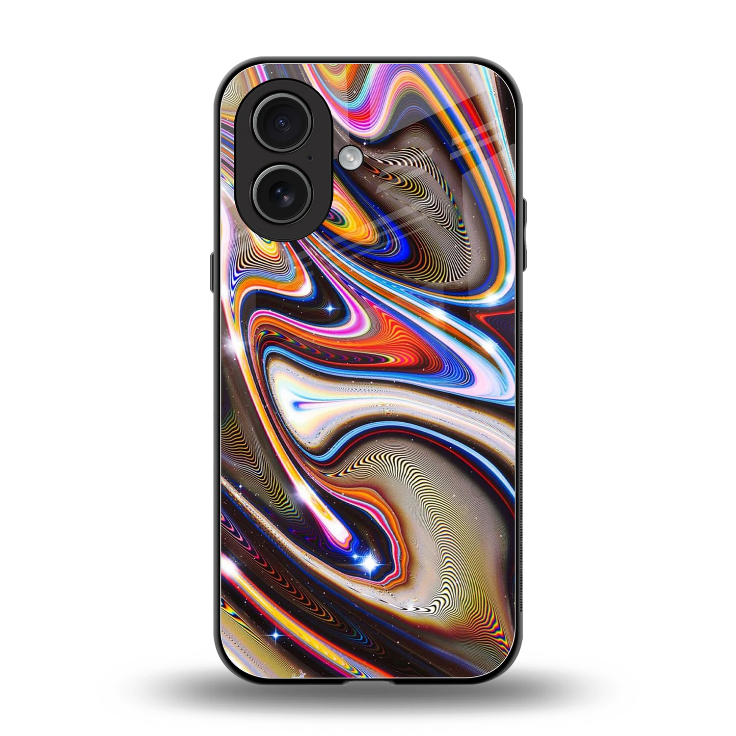 Psychedelic Marble back phone cover | glass case for iphone 17
