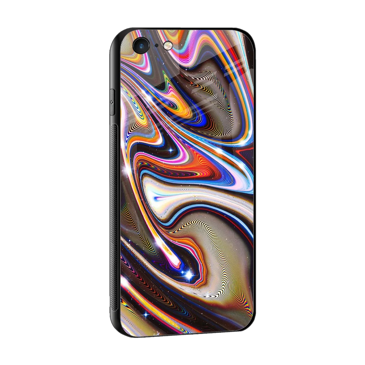 Psychedelic Marble sleek iphone 6s plus cover with tempered glass back and TPU edges