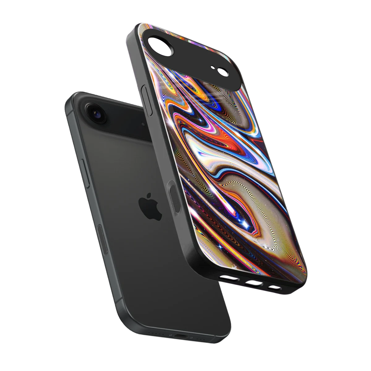 Psychedelic Marble sleek iphone air cover with tempered glass back and TPU edges