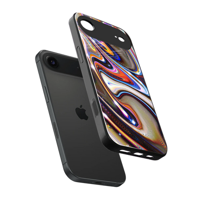 Psychedelic Marble sleek iphone air cover with tempered glass back and TPU edges