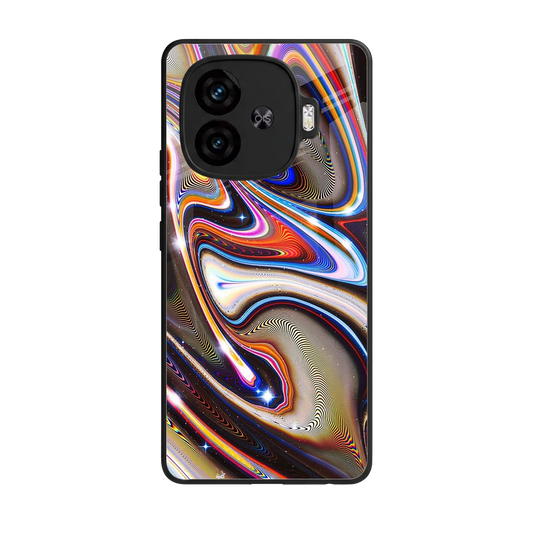 Psychedelic Marble back phone cover | glass case for iqoo neo 10r 5g