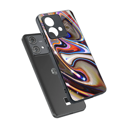 Psychedelic Marble sleek motorola edge 40 neo 5g cover with tempered glass back and TPU edges