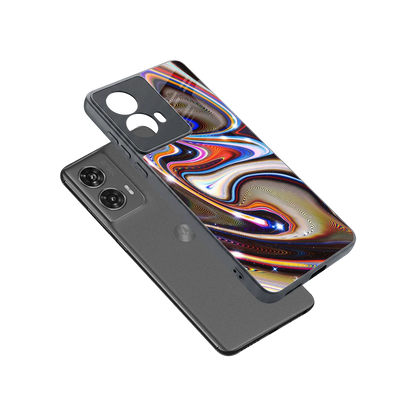Psychedelic Marble sleek motorola edge 50 fusion cover with tempered glass back and TPU edges