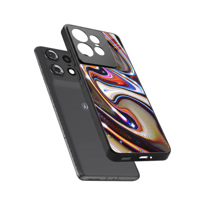 Psychedelic Marble sleek motorola edge 50 pro cover with tempered glass back and TPU edges