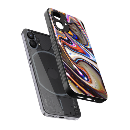Psychedelic Marble sleek nothing phone 1 cover with tempered glass back and TPU edges