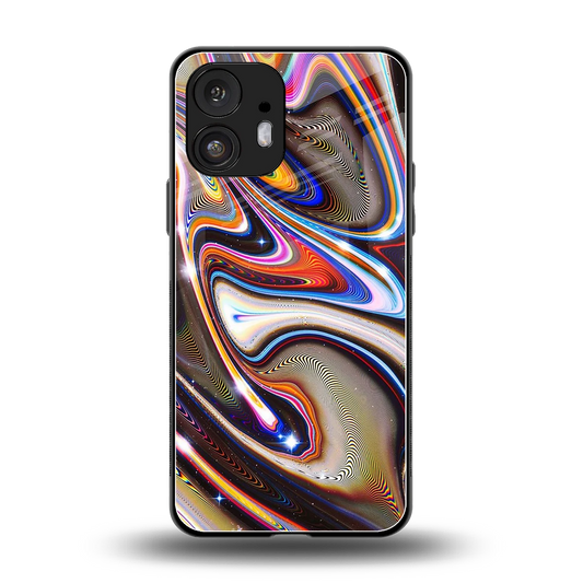 Psychedelic Marble back phone cover | glass case for nothing phone 2