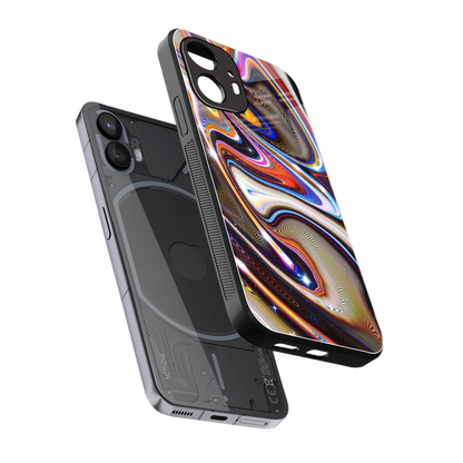 Psychedelic Marble sleek nothing phone 2 cover with tempered glass back and TPU edges