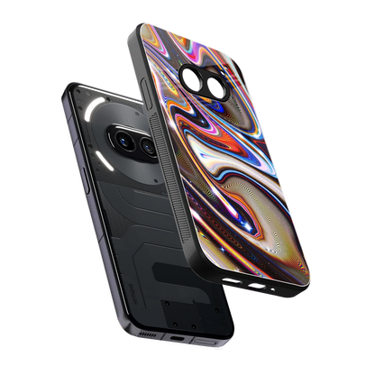 Psychedelic Marble sleek nothing phone 2a plus cover with tempered glass back and TPU edges