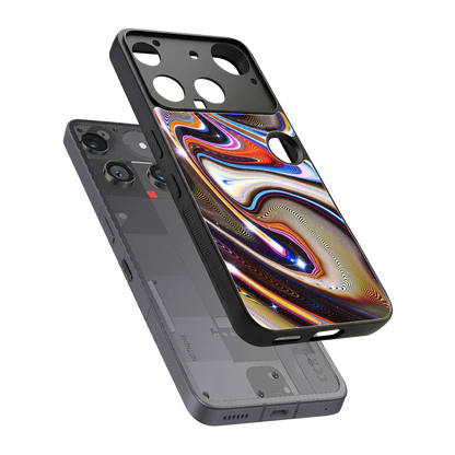 Psychedelic Marble sleek nothing phone 3 cover with tempered glass back and TPU edges