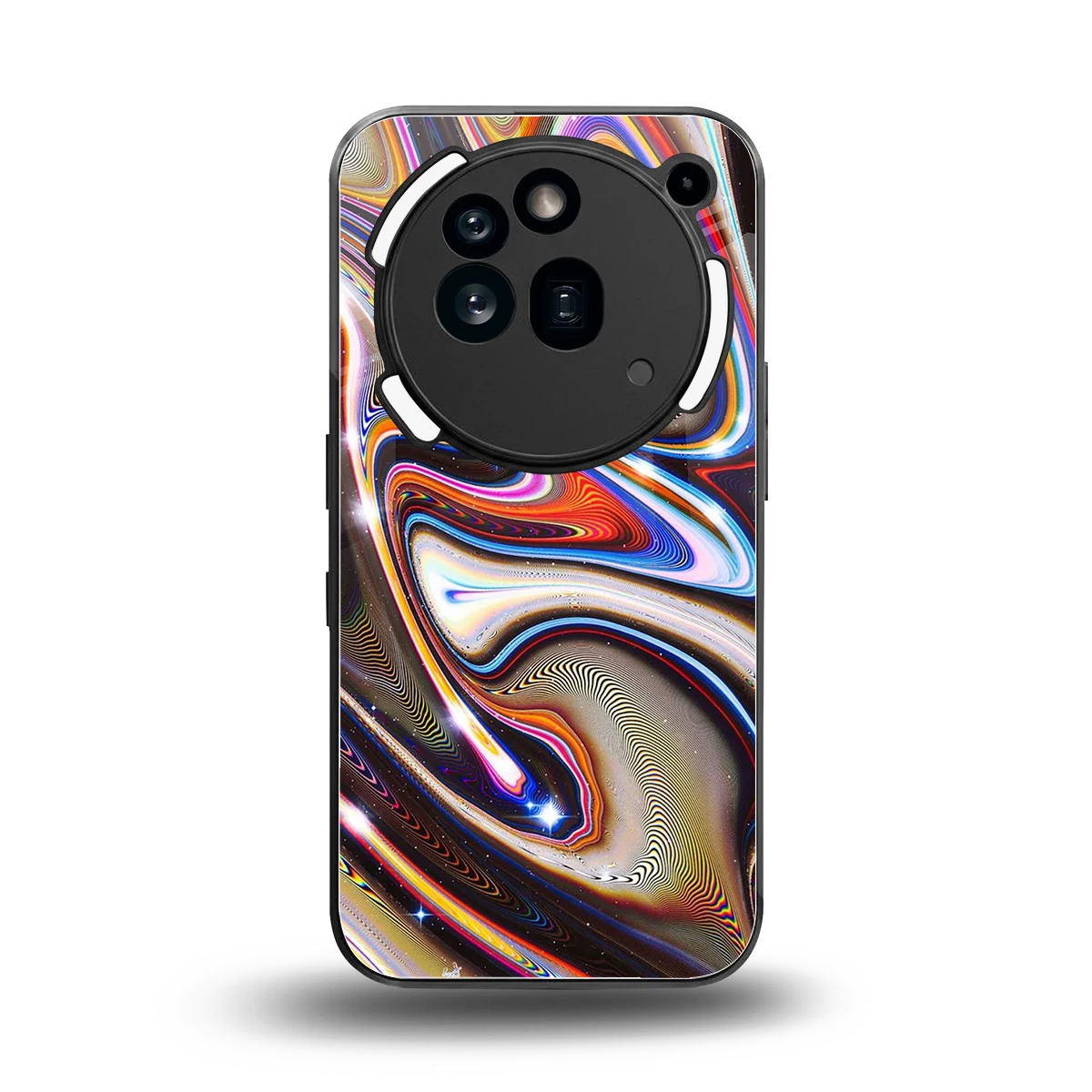 Psychedelic Marble back phone cover | glass case for nothing phone 3a pro