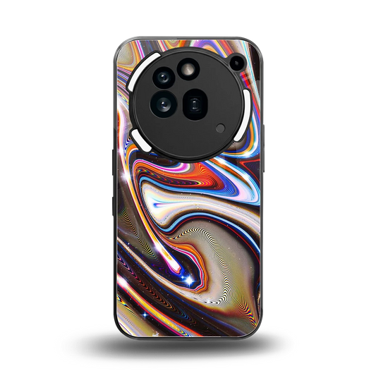 Psychedelic Marble back phone cover | glass case for nothing phone 3a pro