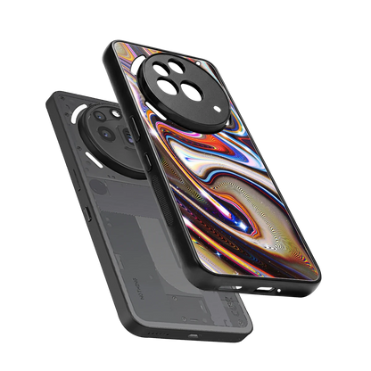 Psychedelic Marble sleek nothing phone 3a pro cover with tempered glass back and TPU edges