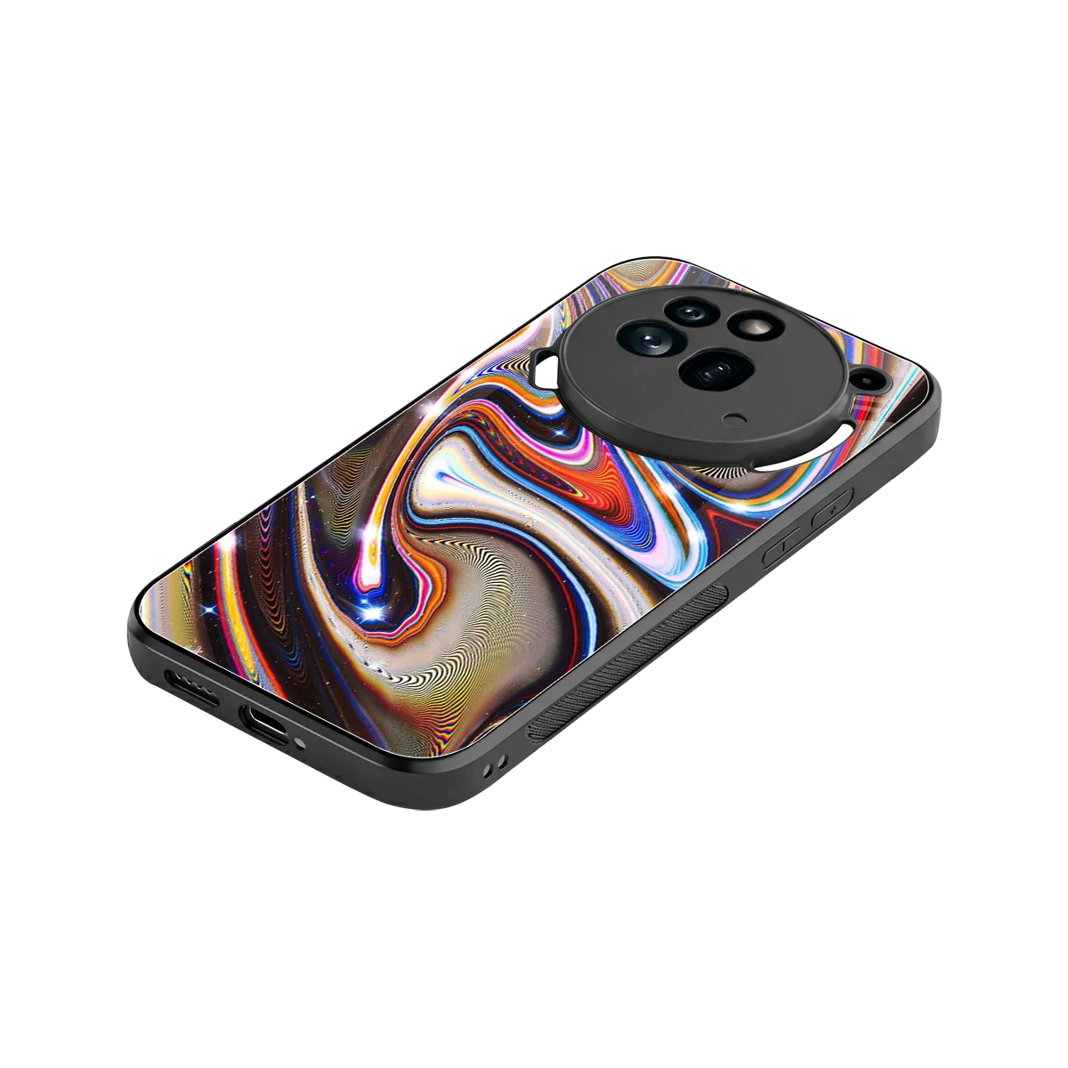 Psychedelic Marble stylish phone case for nothing phone 3a pro | glossy glass and slim fit