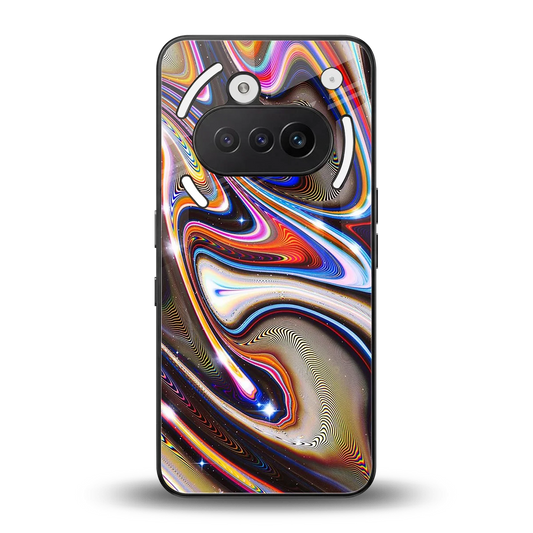 Psychedelic Marble back phone cover | glass case for nothing phone 3a