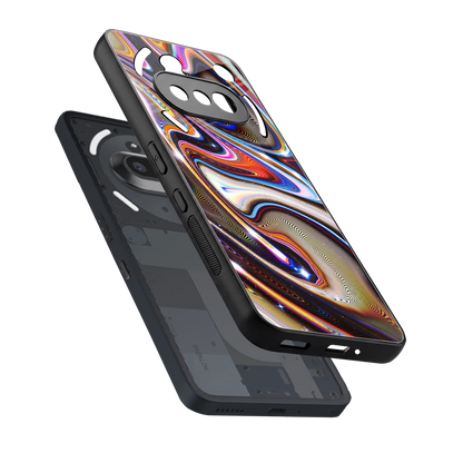 Psychedelic Marble sleek nothing phone 3a cover with tempered glass back and TPU edges
