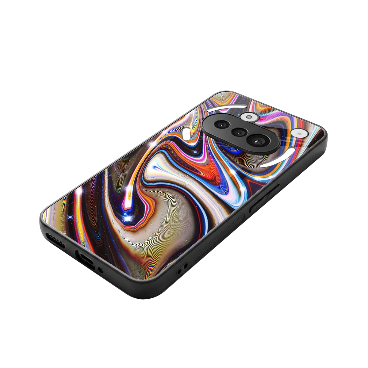 Psychedelic Marble stylish phone case for nothing phone 3a | glossy glass and slim fit