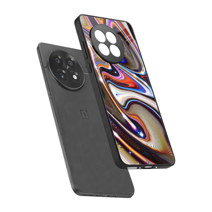 Psychedelic Marble sleek oneplus 13r cover with tempered glass back and TPU edges