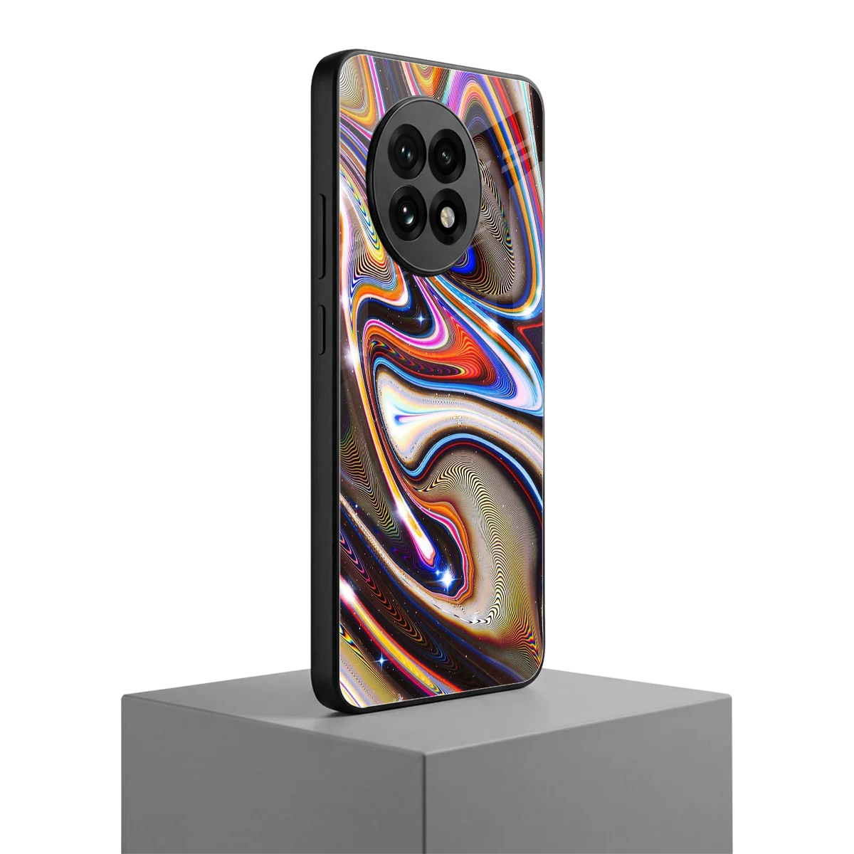 Psychedelic Marble oneplus 13r mobile cover | shockproof glass phone case