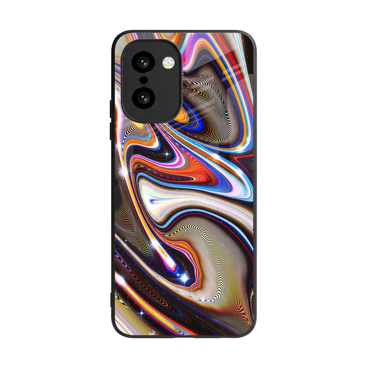 Psychedelic Marble back phone cover | glass case for oneplus 15r