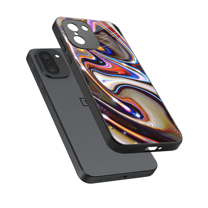 Psychedelic Marble sleek oneplus 15r cover with tempered glass back and TPU edges