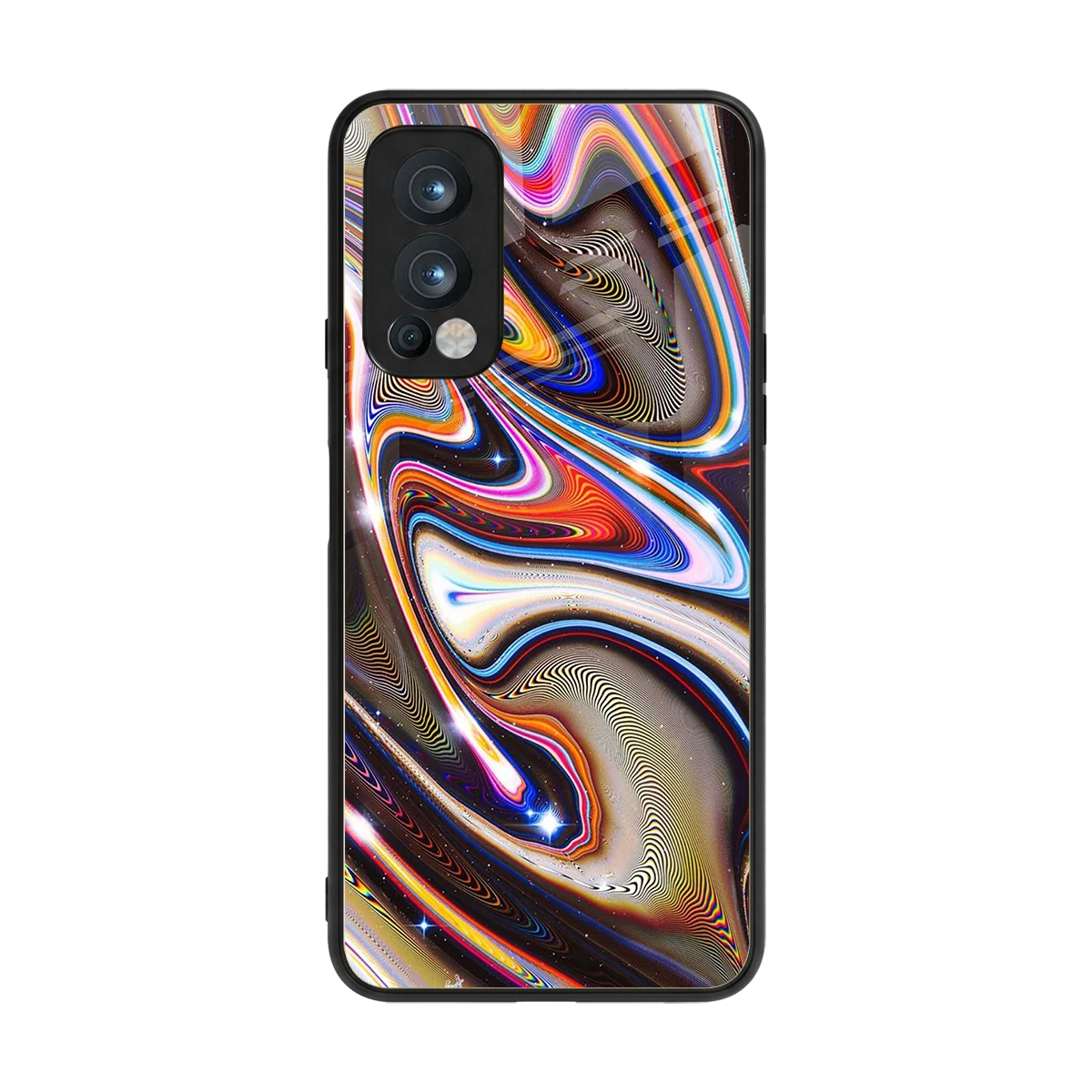 Psychedelic Marble back phone cover | glass case for oneplus nord 2
