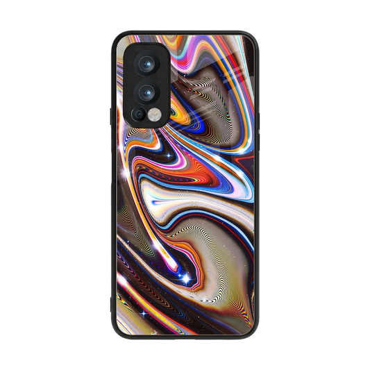 Psychedelic Marble back phone cover | glass case for oneplus nord 2
