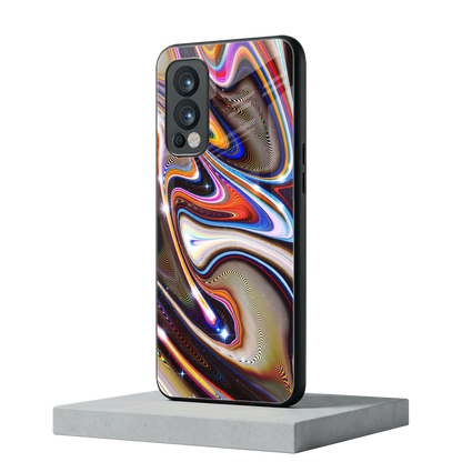 Psychedelic Marble oneplus nord 2 mobile cover | shockproof glass phone case
