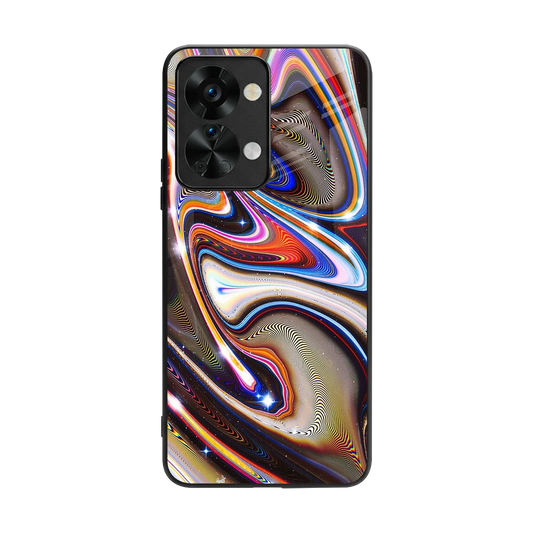Psychedelic Marble back phone cover | glass case for oneplus nord 2t