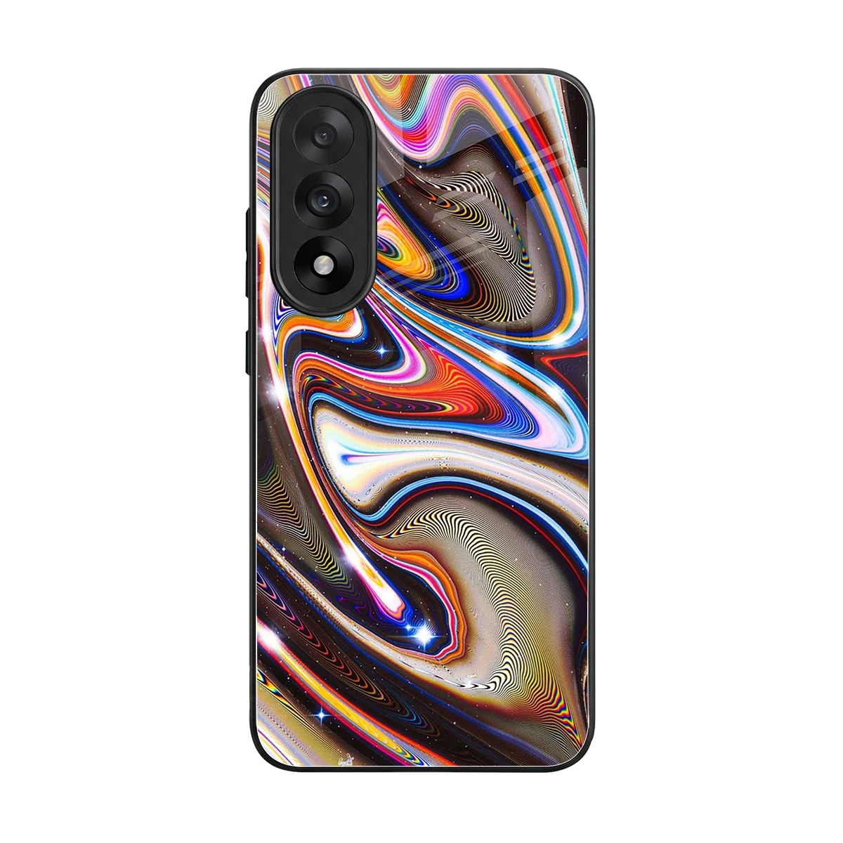 Psychedelic Marble back phone cover | glass case for oneplus nord 5