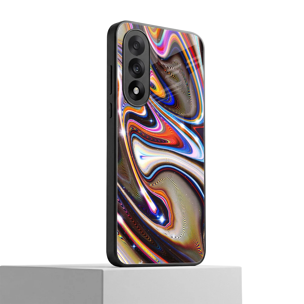 Psychedelic Marble oneplus nord 5 mobile cover | shockproof glass phone case