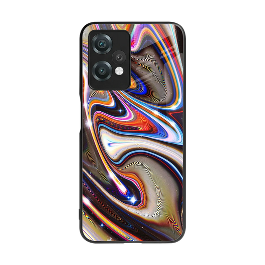 Psychedelic Marble back phone cover | glass case for oneplus nord ce 2 lite