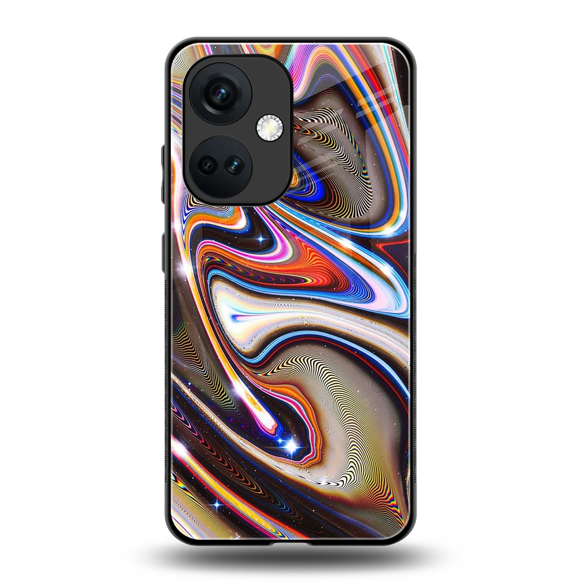Psychedelic Marble back phone cover | glass case for oneplus nord ce 3