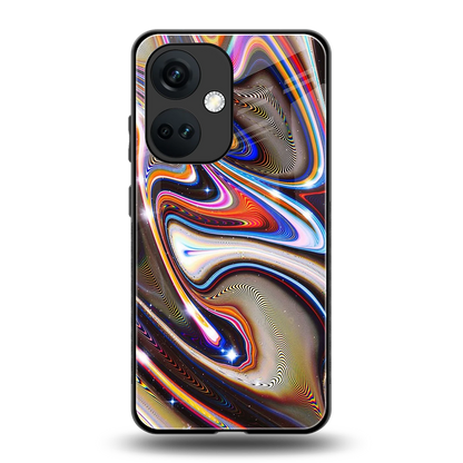 Psychedelic Marble back phone cover | glass case for oneplus nord ce 3