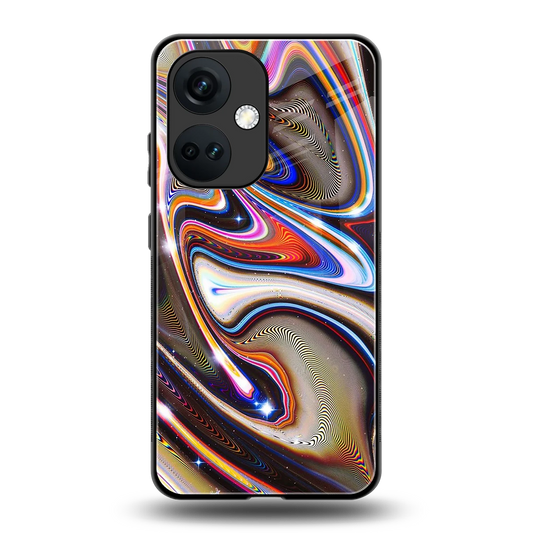 Psychedelic Marble back phone cover | glass case for oneplus nord ce 3