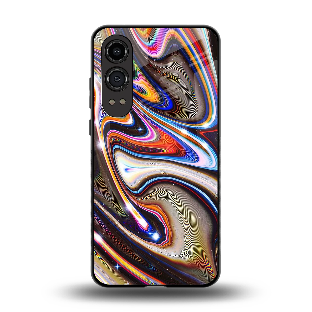 Psychedelic Marble back phone cover | glass case for oneplus nord ce 4 lite