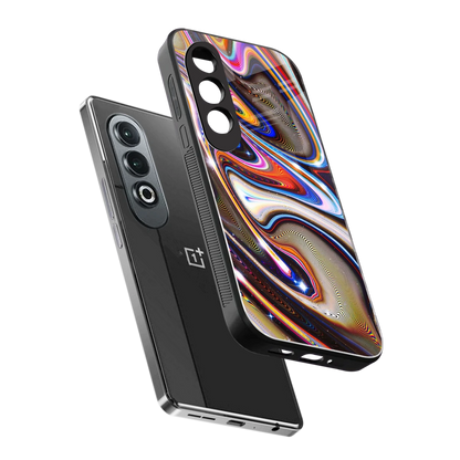 Psychedelic Marble sleek oneplus nord ce 4 cover with tempered glass back and TPU edges