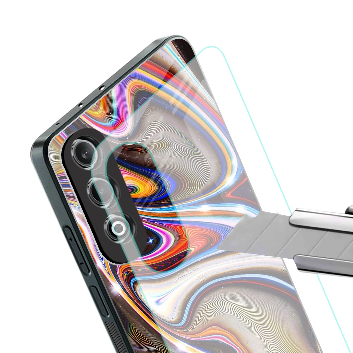 Psychedelic Marble stylish phone case for oneplus nord ce 4 | glossy glass and slim fit