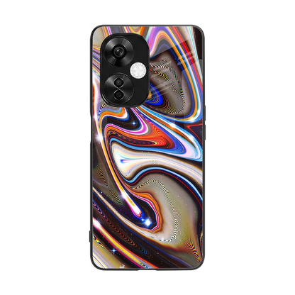 Psychedelic Marble back phone cover | glass case for oneplus nord ce 3 lite