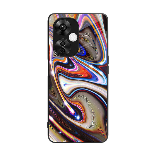 Psychedelic Marble back phone cover | glass case for oneplus nord ce 3 lite