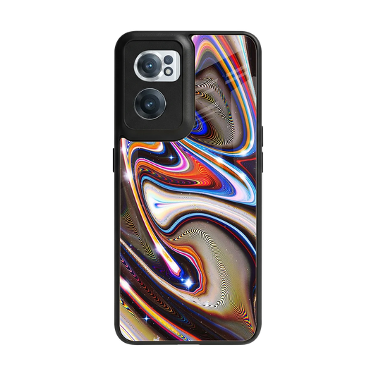 Psychedelic Marble back phone cover | glass case for oneplus nord ce 2