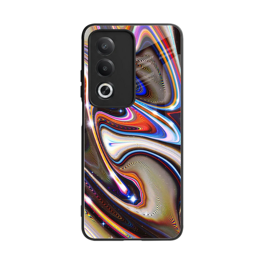 Psychedelic Marble back phone cover | glass case for oppo a3 pro