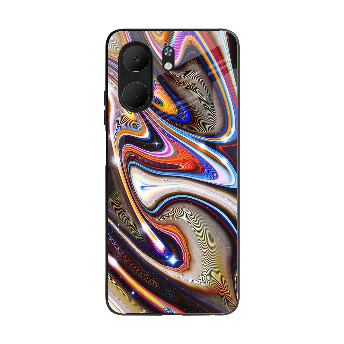 Psychedelic Marble back phone cover | glass case for oppo a5x 5g