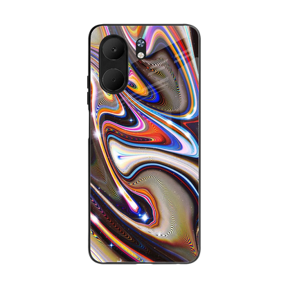 Psychedelic Marble back phone cover | glass case for oppo a5x 5g