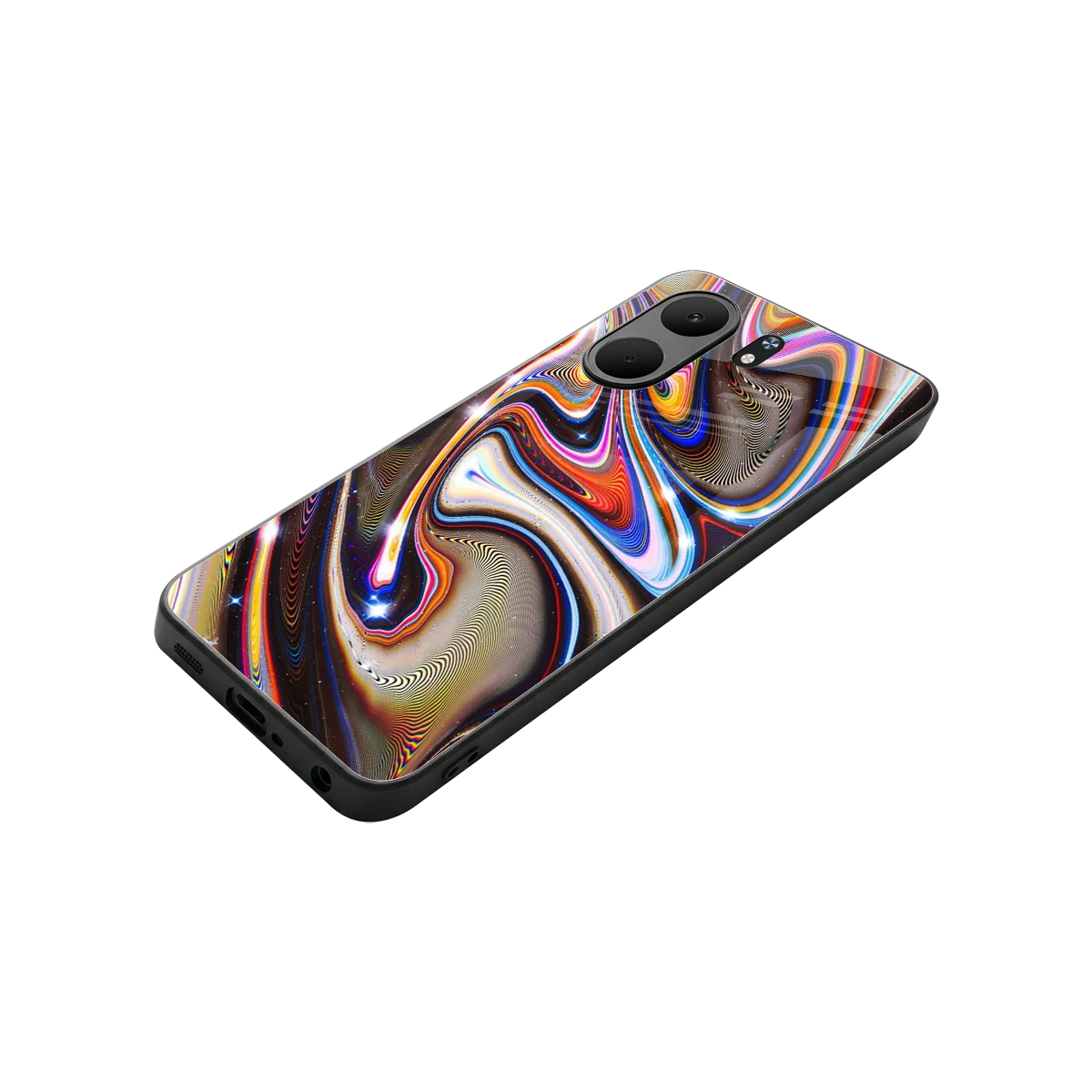 Psychedelic Marble stylish phone case for oppo a5x 5g | glossy glass and slim fit