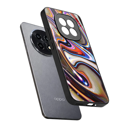 Psychedelic Marble sleek oppo f29 pro 5g cover with tempered glass back and TPU edges