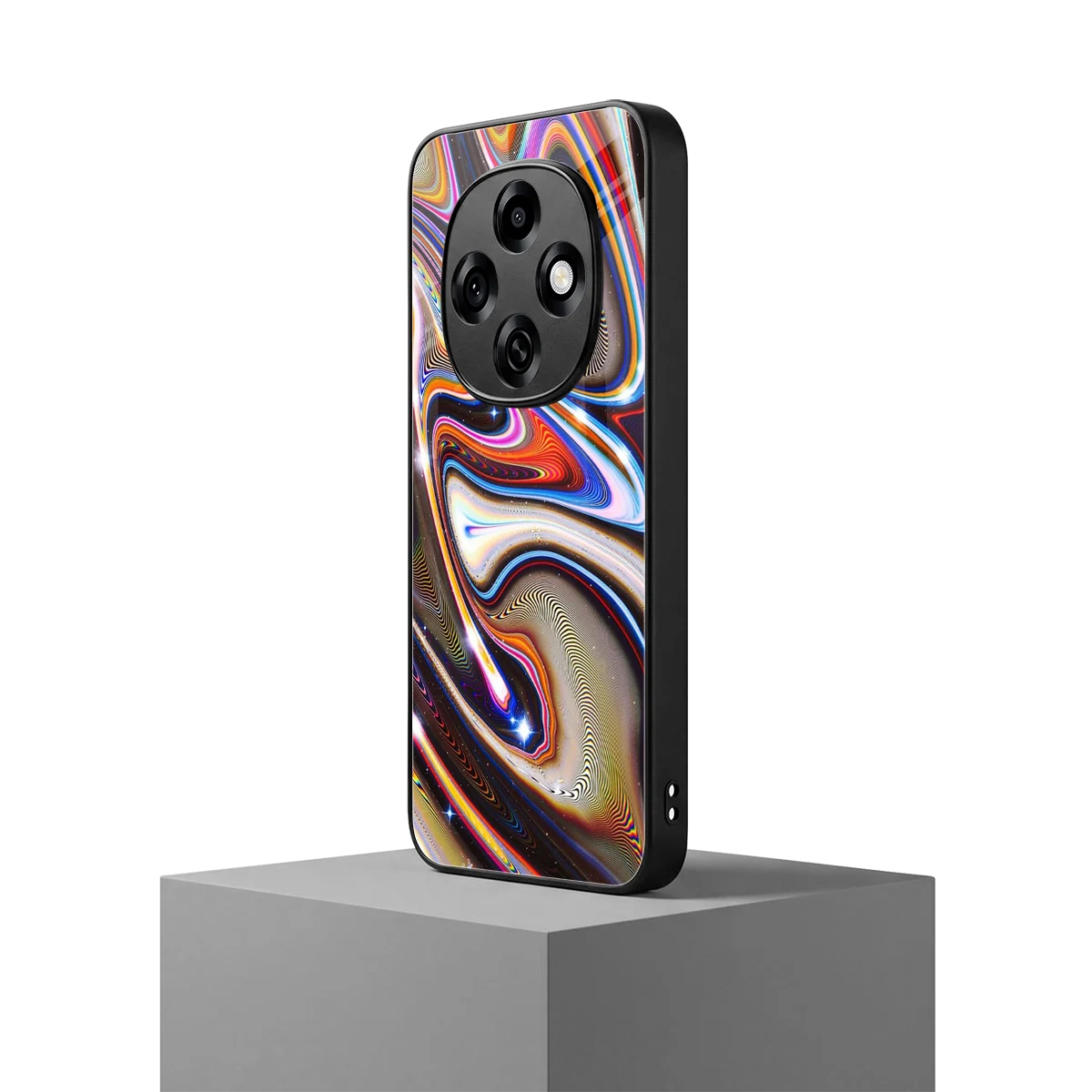 Psychedelic Marble oppo f31 pro 5g mobile cover | shockproof glass phone case